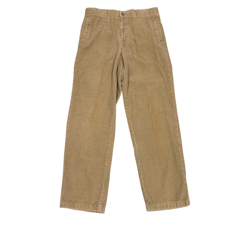 Vtg Y2K Dockers Tan‎ Corduroy Pants Pleated Relaxed Fit Casual Trousers 34x32